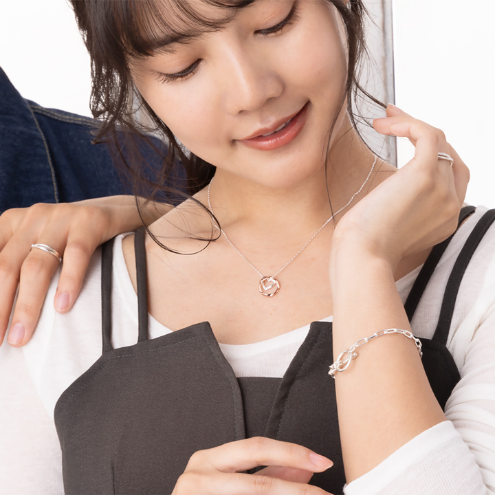 シルバーペーパークリップチェーンブレスレット