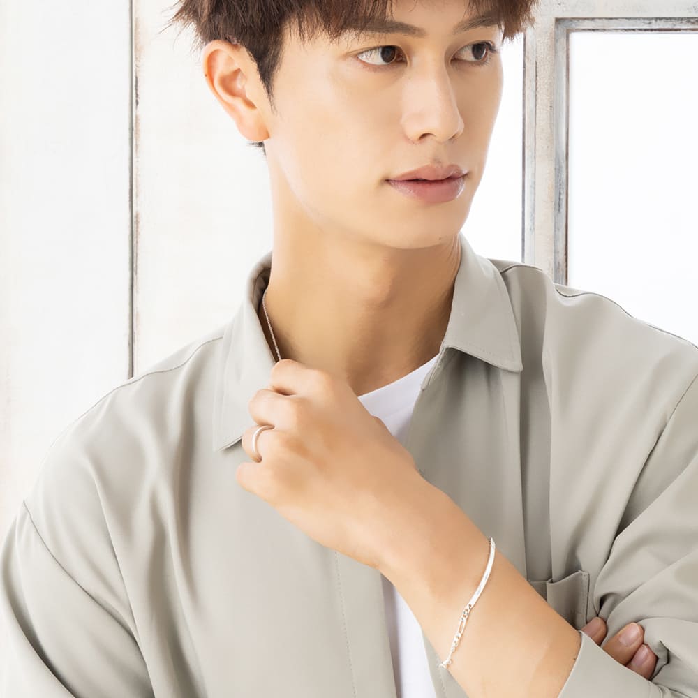 即日発送】【刻印可】シルバーチェーン プレートブレスレット