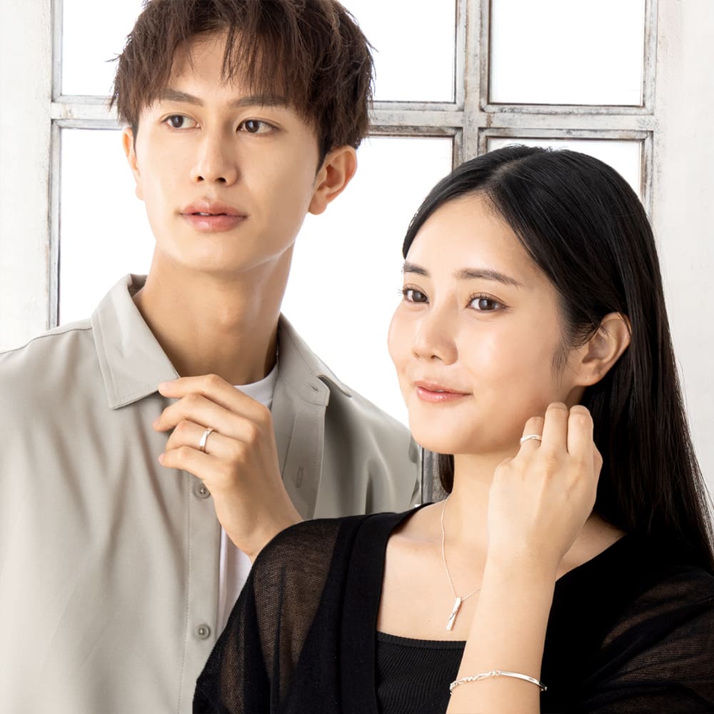 ラバーズシーン 刻印できる シルバーペアリング