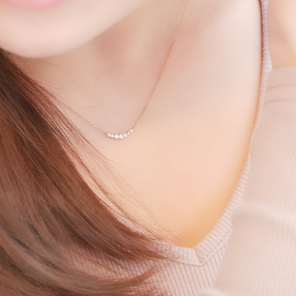 キュービックジルコニア ラインネックレス