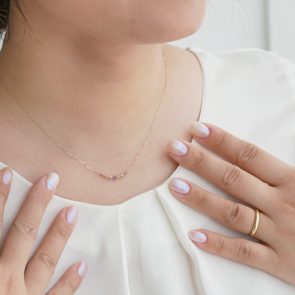 誕生石馬蹄ネックレス