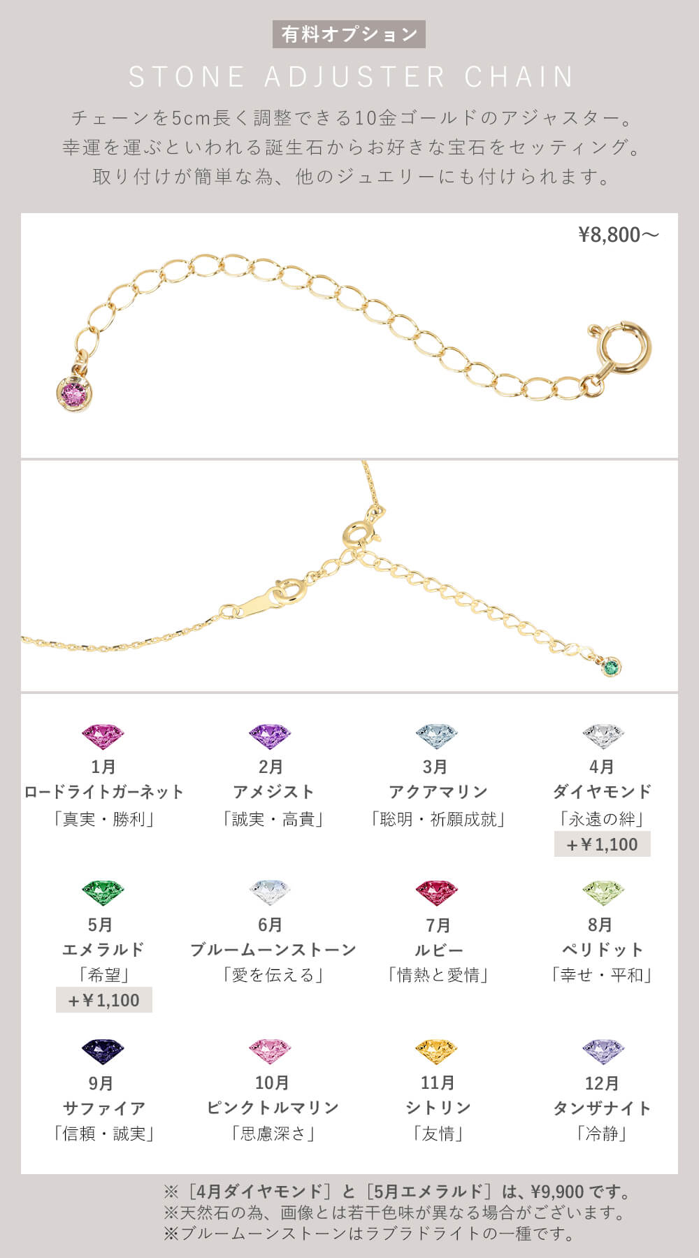 RITA Jewelry 誕生石が選べるネックレス