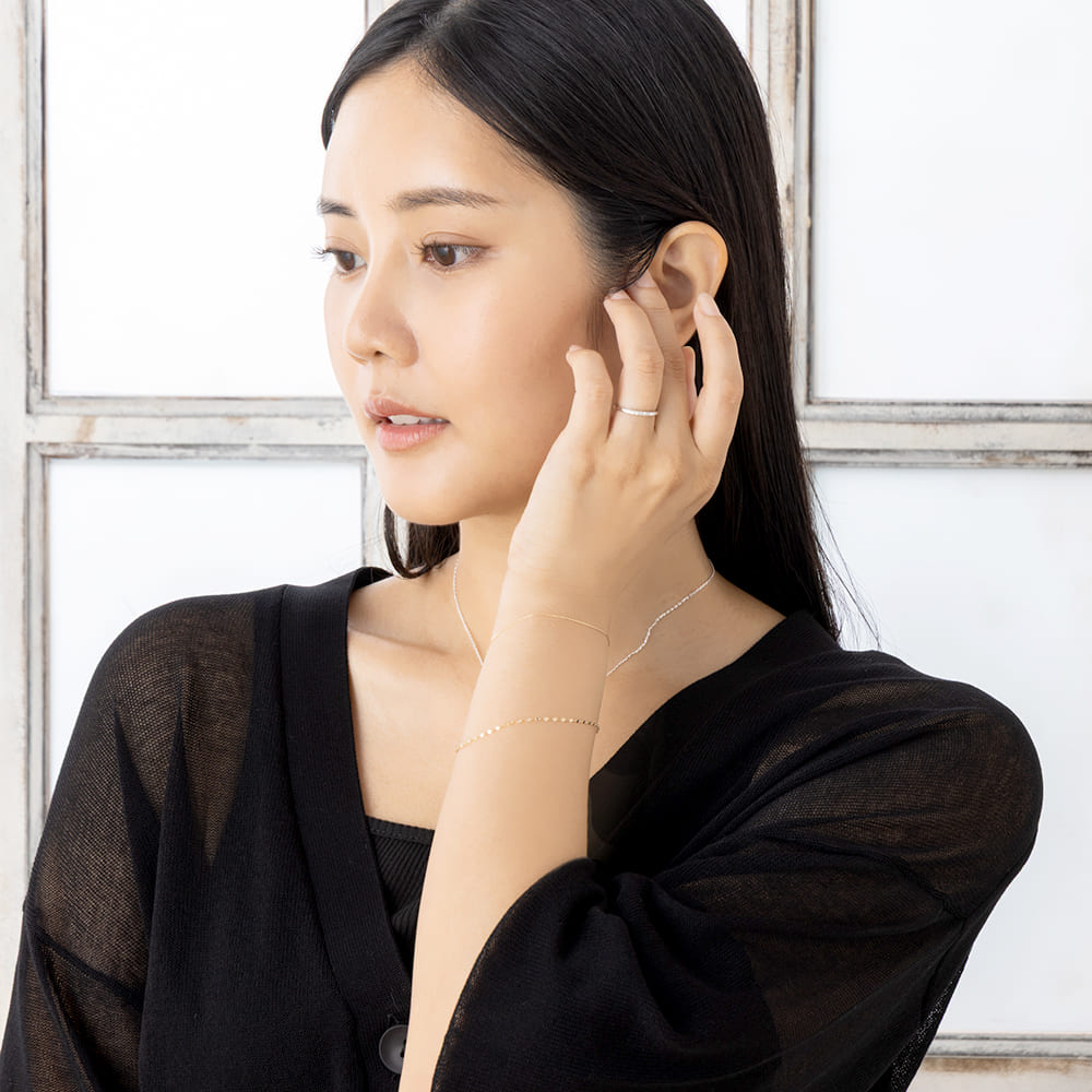 エクレアチェーン 2連ブレスレット 10金イエローゴールド RTB7008 RITA